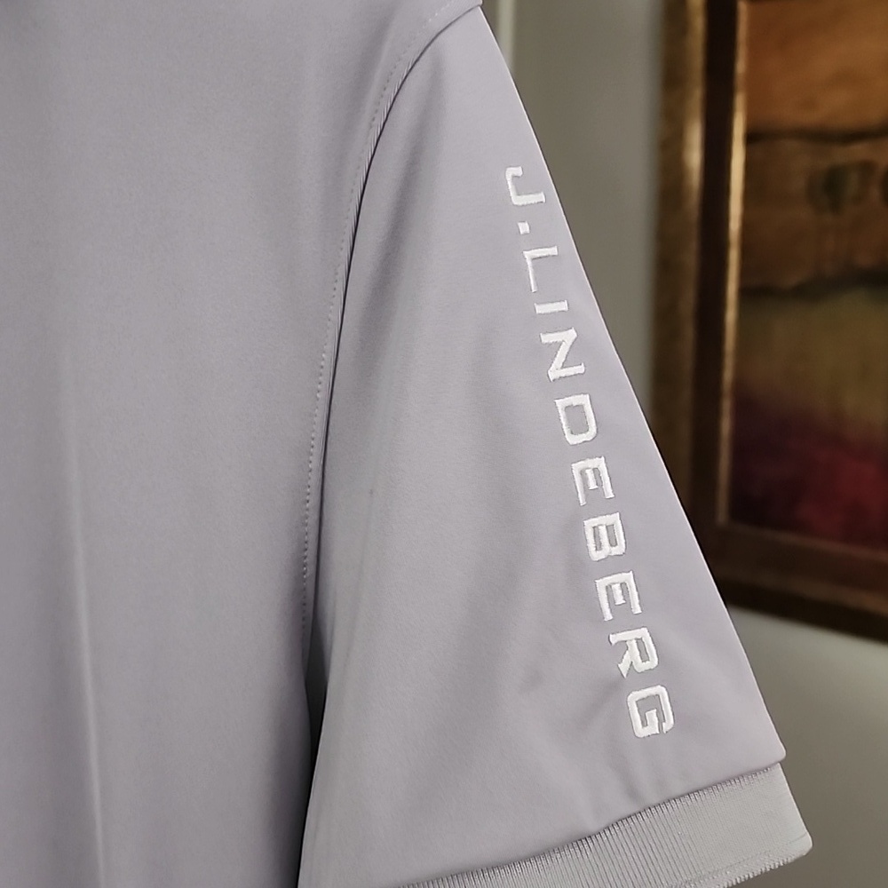 J.Lindeberg Gray Performance Polo Shirt | Golf Athleisure | Men’s L - Picture 3 of 11
